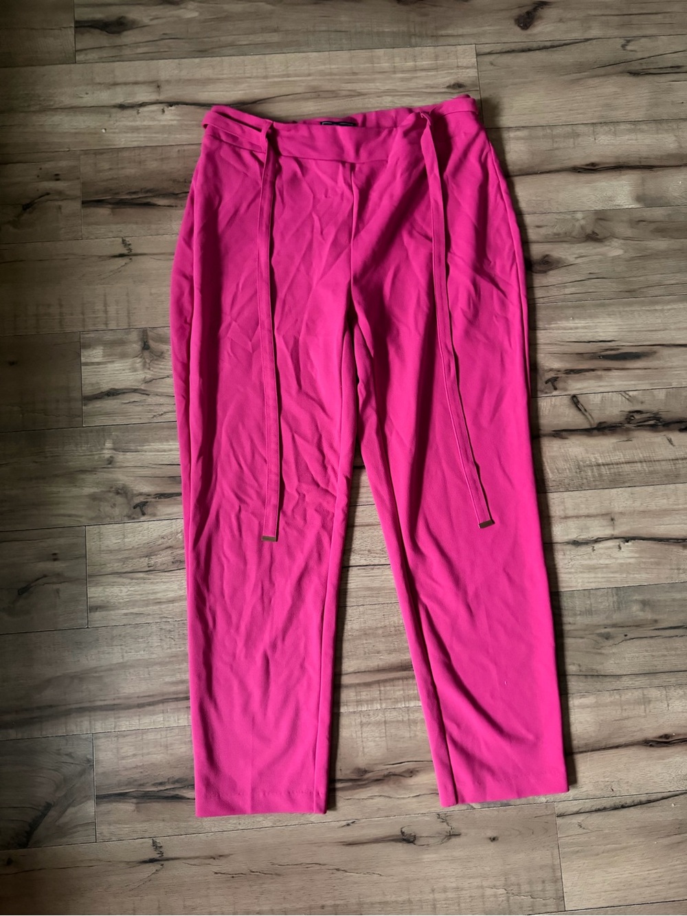NYC Bright Hot Pink Straight Leg Drawstring Pants